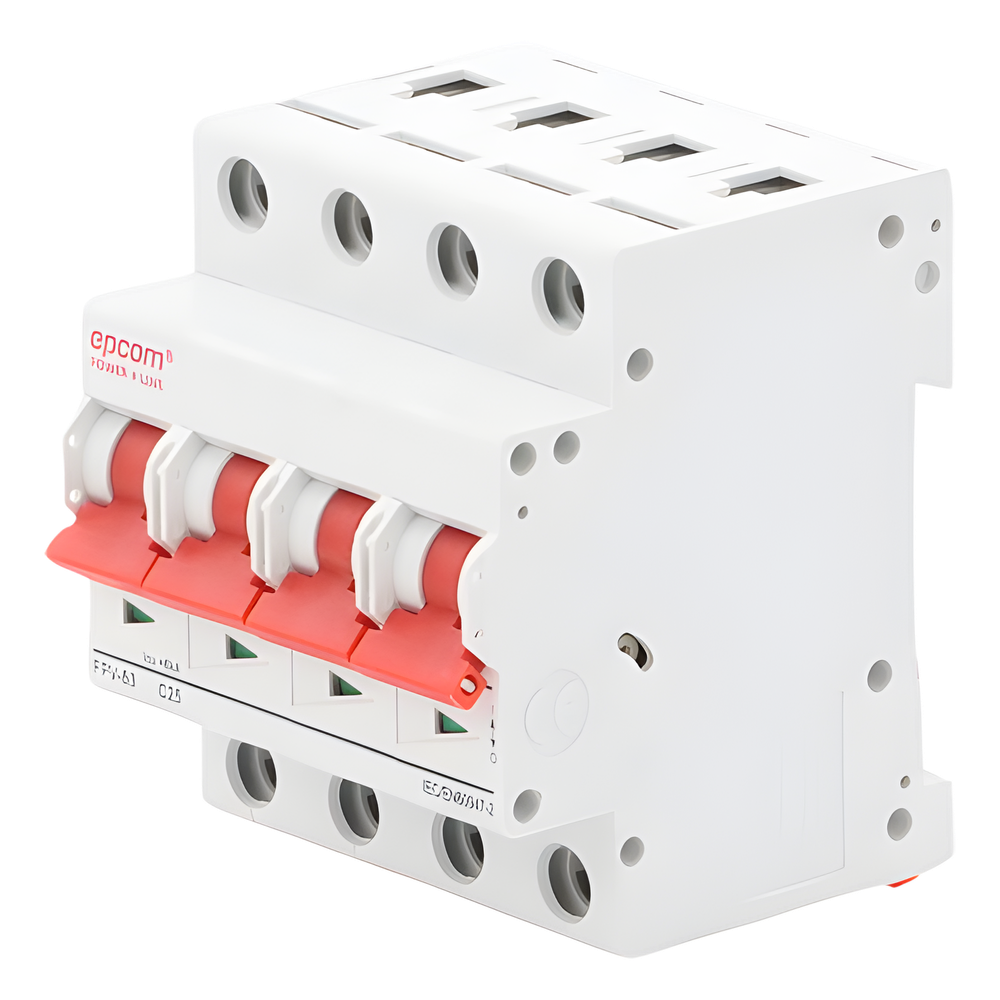 Interruptor termomagnético 4P 25A, Corriente Directa 1000Vcd para Aplicación Fotovoltaica Montaje Riel DIN 2
