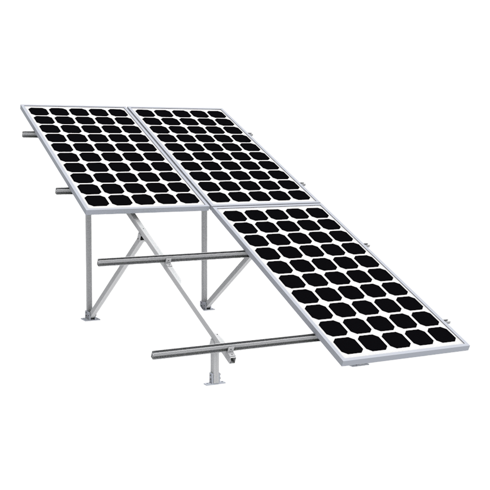 Montaje para 4 Paneles Solares 2X2, Riel "5" de 2700mm para Módulos con Espesor de 30-35mm, Vel. de Viento Máx. 136km/h, VEKTOR, EPCOM 3