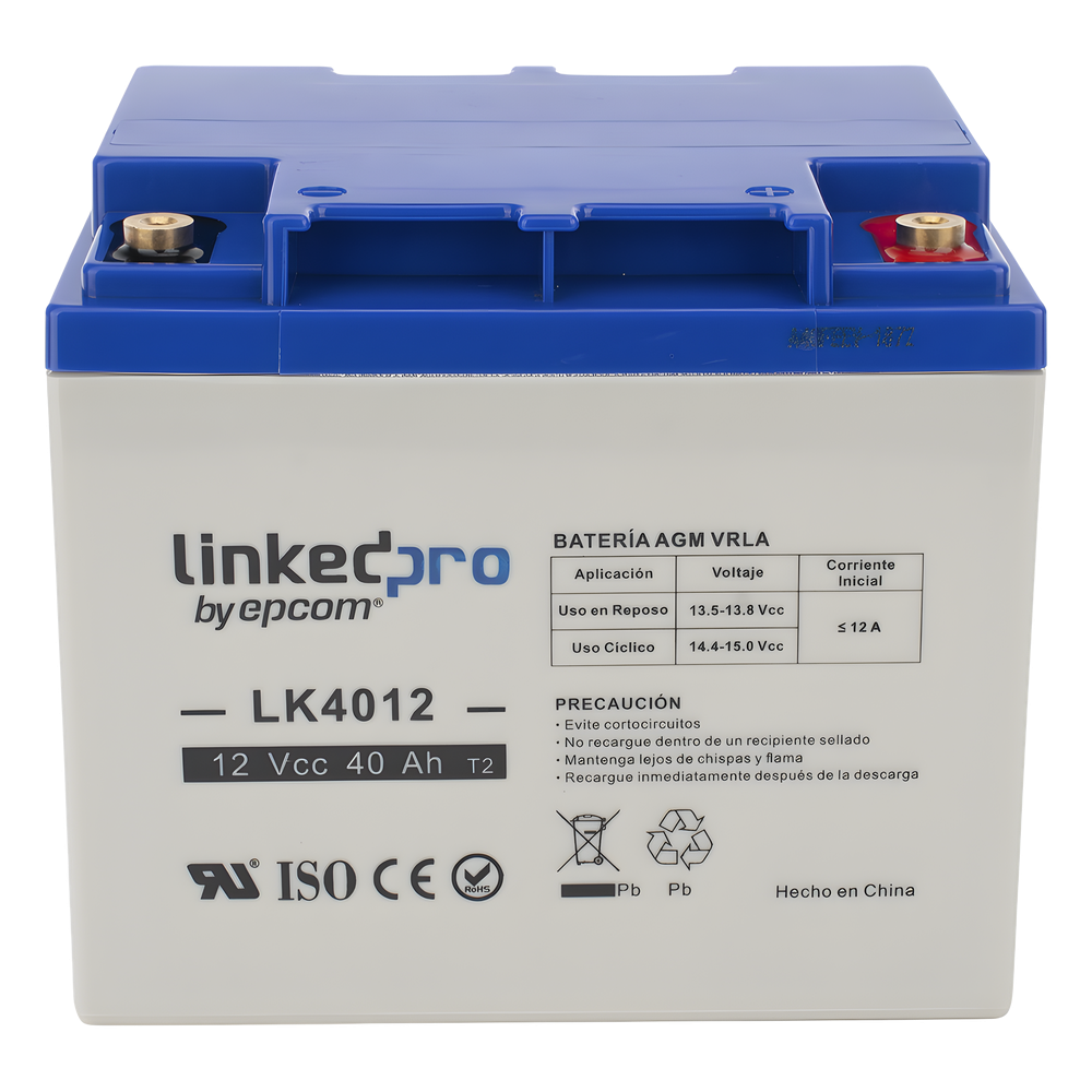 Batería 12V / 40Ah / UL / Tecnología AGM /  Terminales T2 LINKEDPRO BY EPCOM 3