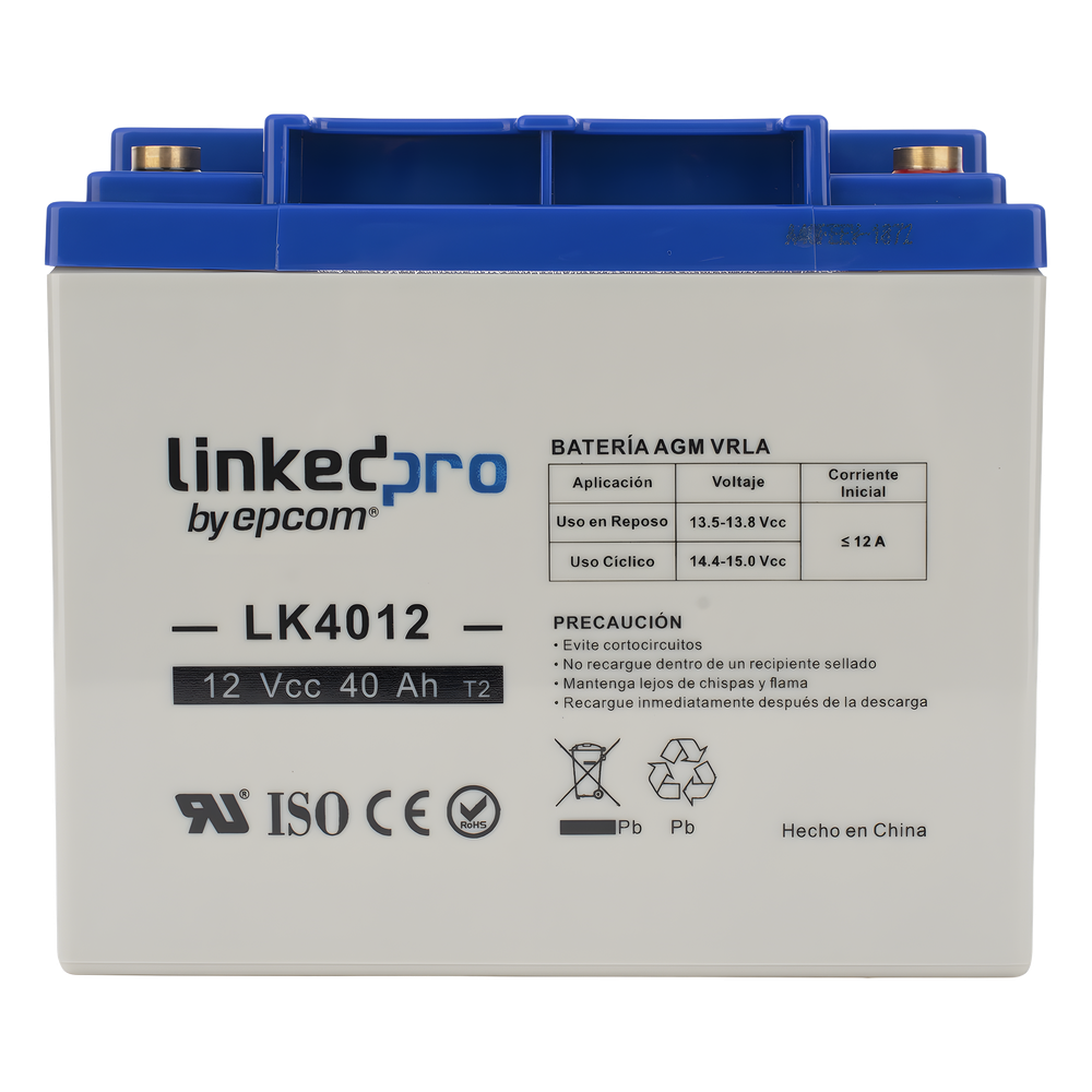 Batería 12V / 40Ah / UL / Tecnología AGM /  Terminales T2 LINKEDPRO BY EPCOM 4