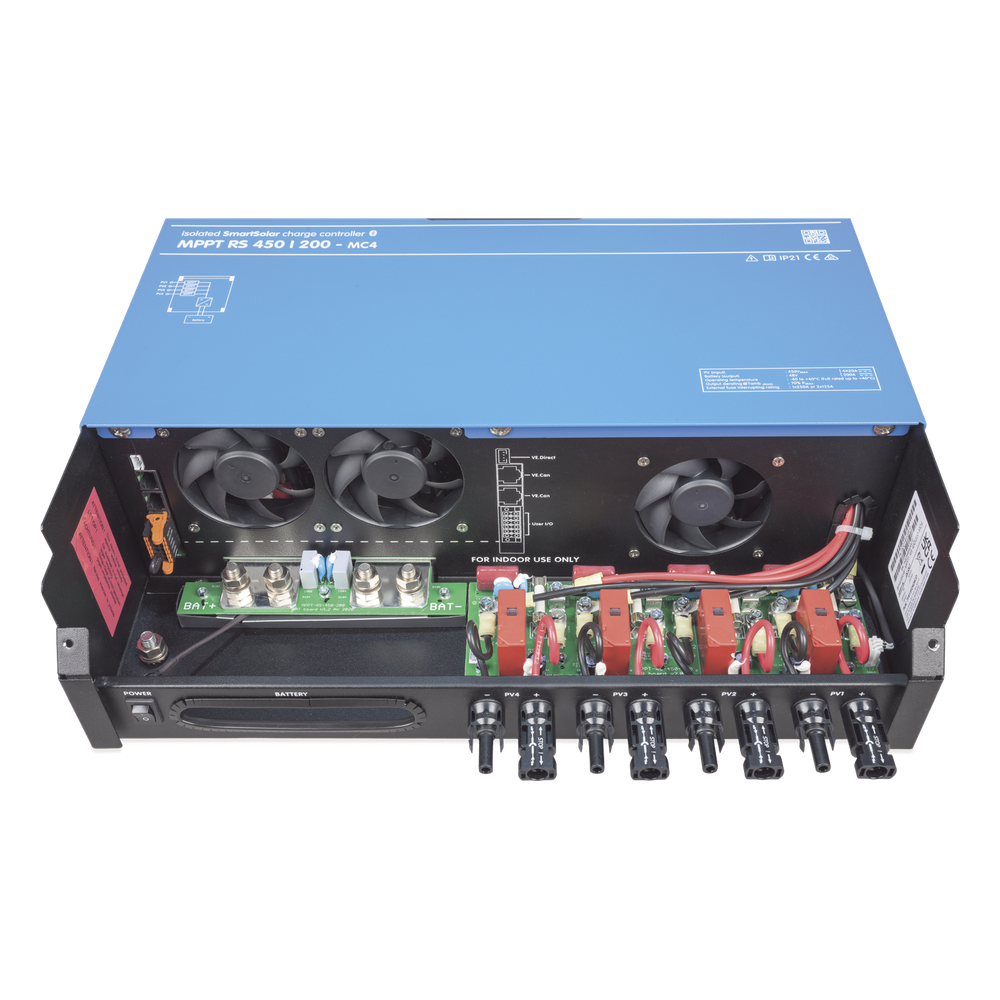 Controlador Solar MPPT 100A, SmartSolar MPPT RS 450/100-MC4, Voltaje: 48 Vcc. VICTRON 6