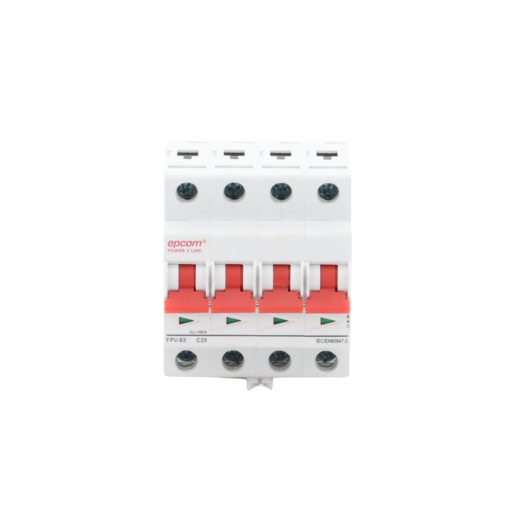 [FPV634PC25] Circuit breaker 4P 25A, Direct Current 1000Vdc for Photovoltaic Application DIN Rail Mounting