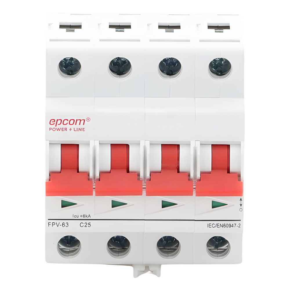 Circuit breaker 4P 25A, Direct Current 1000Vdc for Photovoltaic Application DIN Rail Mounting