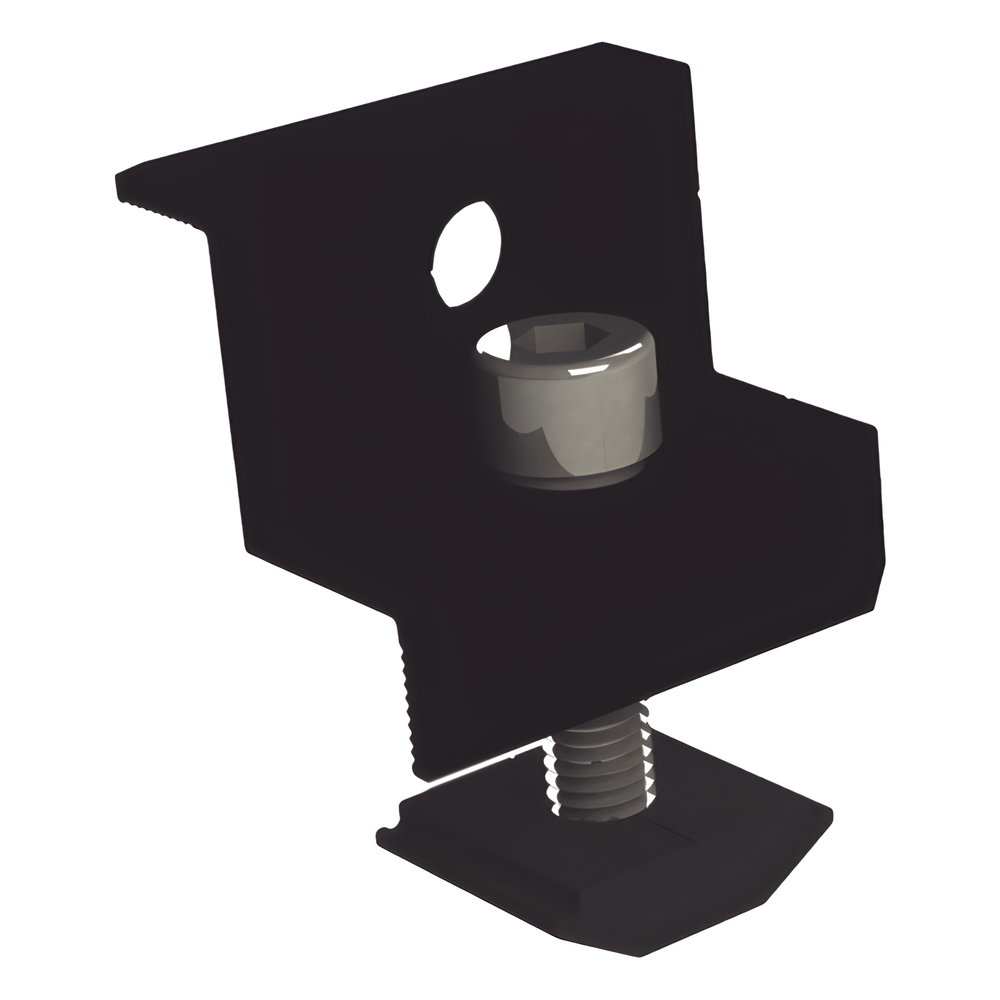 [EPLECN230/35B] Sujetador final 30 mm y 35 mm para montaje de paneles solares en riel "8" Negro, Vektor, EPCOM