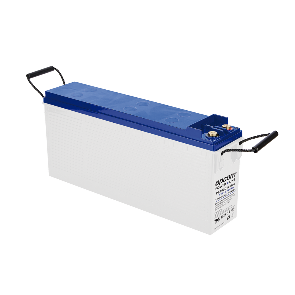 [PL100D12SIDE] Deep Cycle Battery 12V, Side Terminals, 100Ah / AGM-VRLA / Use in Photovoltaic Application / T4 Screw Type Terminals