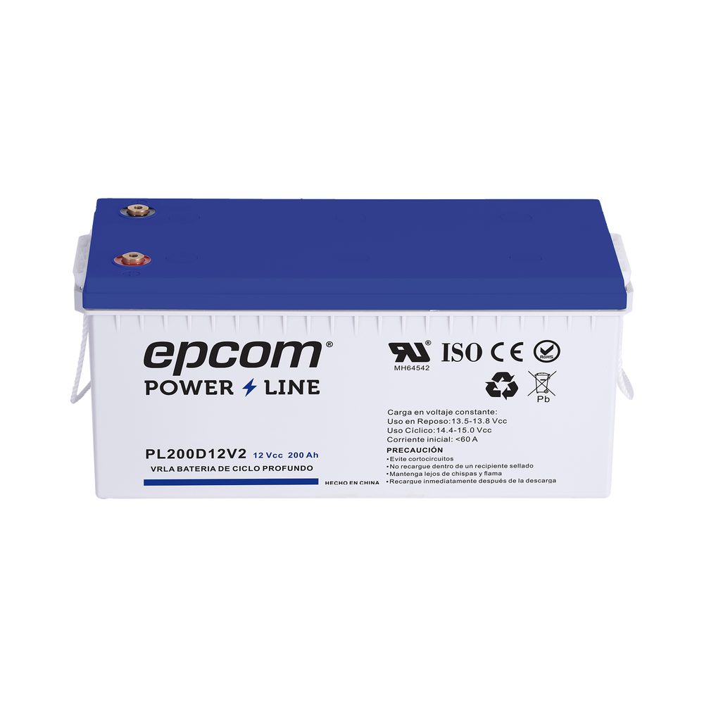 [PL200D12V2] Battery 12Vdc / 200Ah / UL / AGM-VRLA Technology / Deep Cycle / For Use in Photovoltaic and Emergency Applications / T5 Terminals