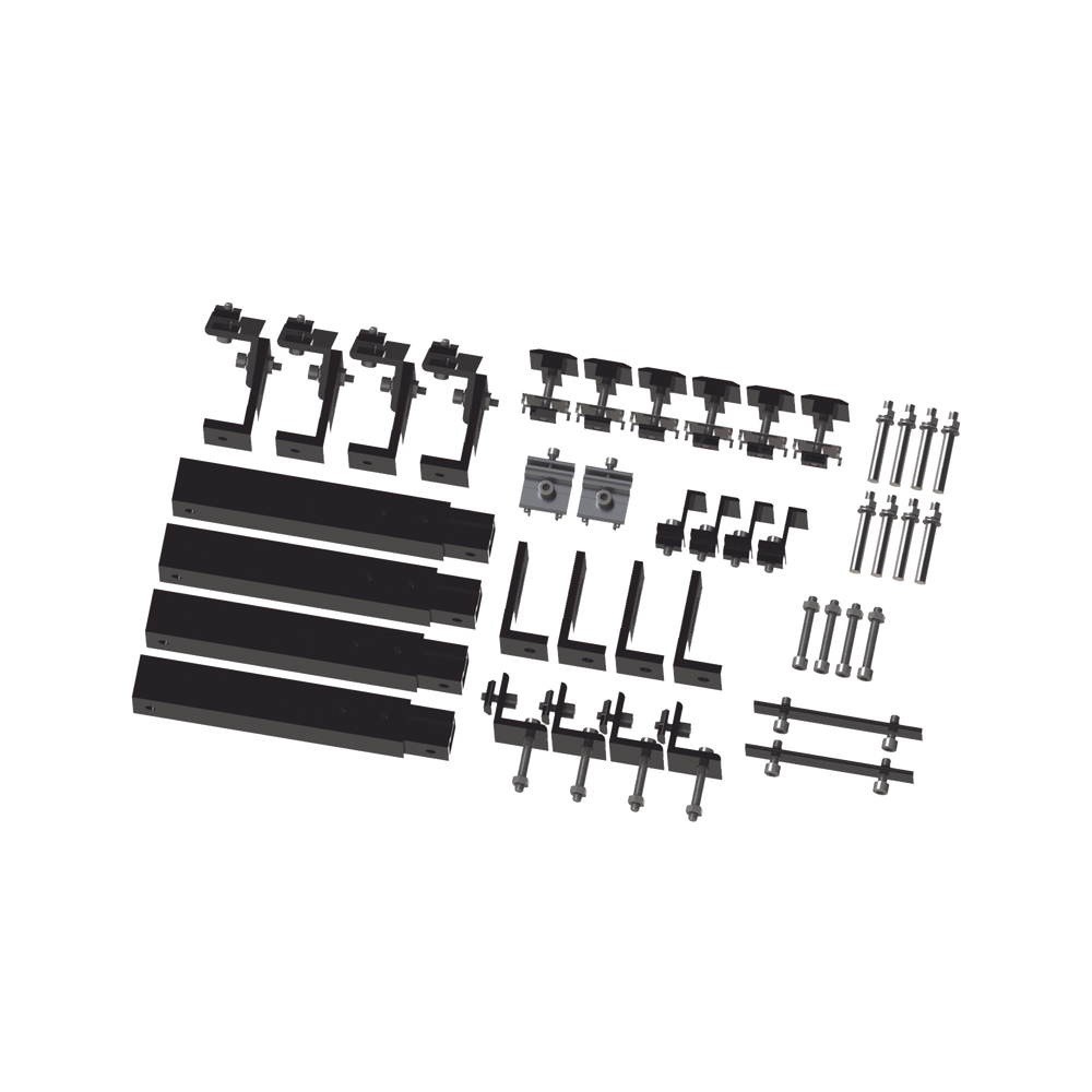 [EPL-AMO011X4-STBLK] Accessory box WITHOUT black anodized aluminum RAIL for VEKTOR8BLK mounting, 1X4 array for roof, EPCOM