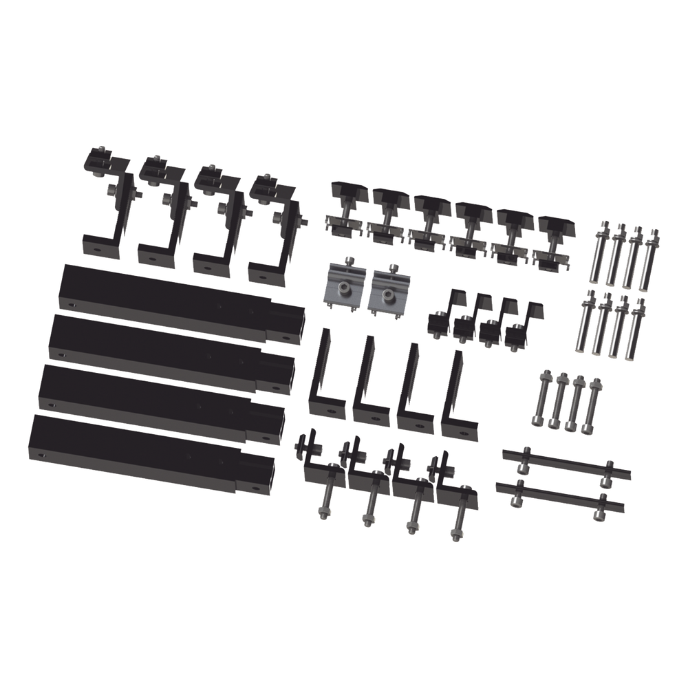 [EPL-AMO011X4-STBLK] Caja de accesorios SIN RIEL de aluminio  negro anodizado para montaje VEKTOR8BLK, arreglo 1X4 para techo, EPCOM