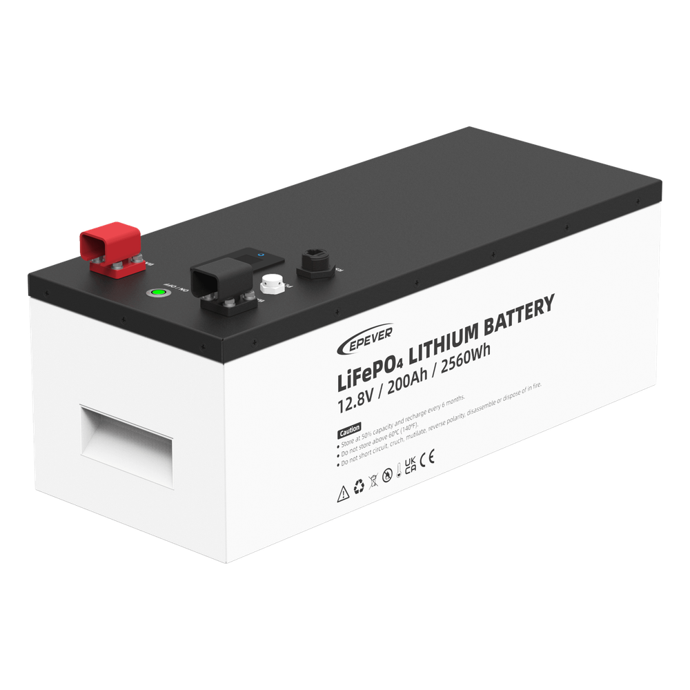 Batería de litio LiFeO4 12Vcc, 200Ah, 2.56kwh, Pantalla LCD para Monitoreo Local, Carcasa Metálica, EPEVER