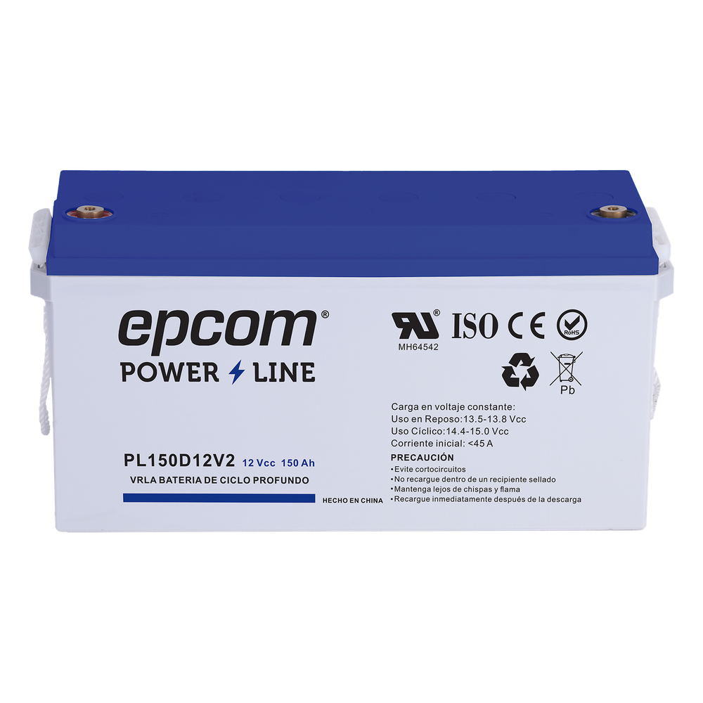 Battery 12 Vdc / 150 Ah / UL / AGM-VRLA Technology / DEEP CYCLE / Use in photovoltaic application / T5 terminals EPCOM POWERLINE