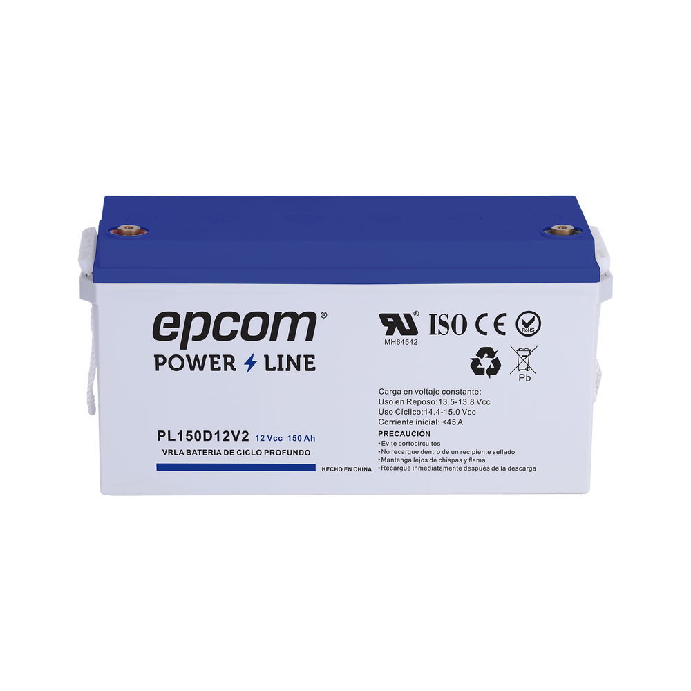[PL150D12V2] Battery 12 Vdc / 150 Ah / UL / AGM-VRLA Technology / DEEP CYCLE / Use in photovoltaic application / T5 terminals EPCOM POWERLINE