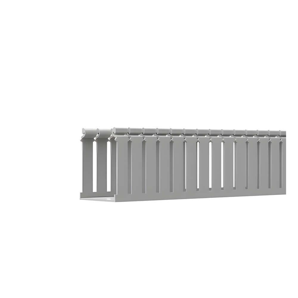 [FC4X4LG2] Canaleta Ranurada de PVC con Tapa, Tipo F, 108 mm de Ancho, 104.1 mm de Alto y 2 m de Largo, Color Gris PANDUIT