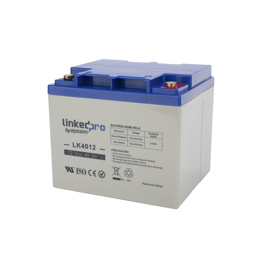 [LK4012] Batería 12V / 40Ah / UL / Tecnología AGM /  Terminales T2 LINKEDPRO BY EPCOM