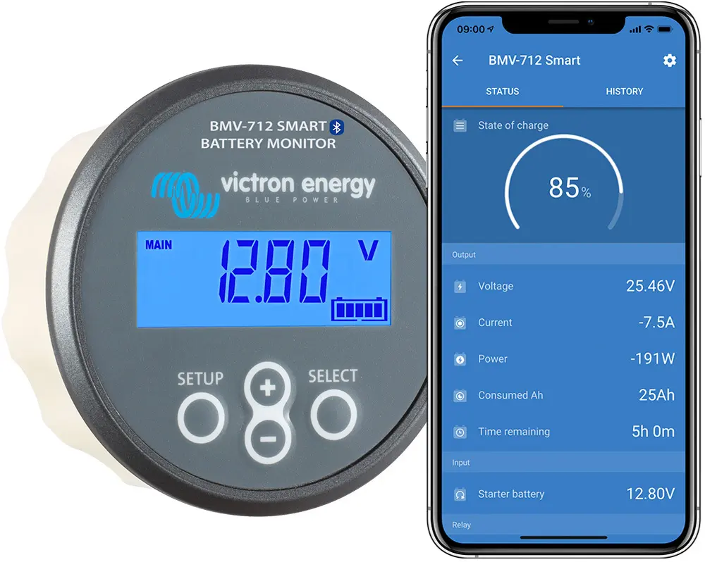 [BAM030712000R] Smart Battery Monitor BMV-712 Smart Bluetooth, Voltage 6.5 to 70Vcd, VICTRON