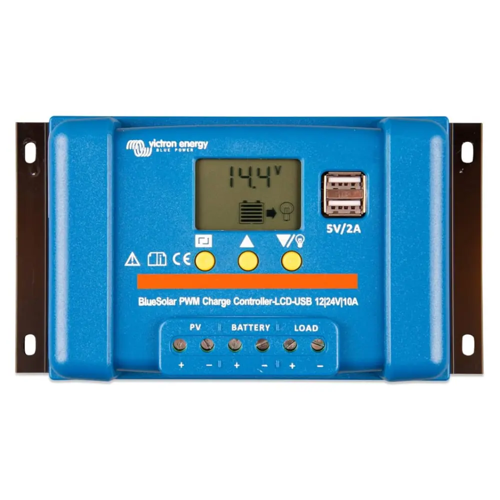 [SCC010010050] BlueSolar PWM-LCD&USB 10A / PWM Solar Controller, PV:10A 28/55V, Battery: 12-24V, VICTRON
