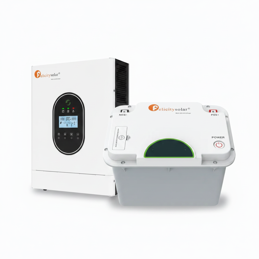 [KIT-FEL-1+1.28] Kit Inversor cargador de 1kw 120vca + Batería de litio de 12v 1.28kwh, FELICITY