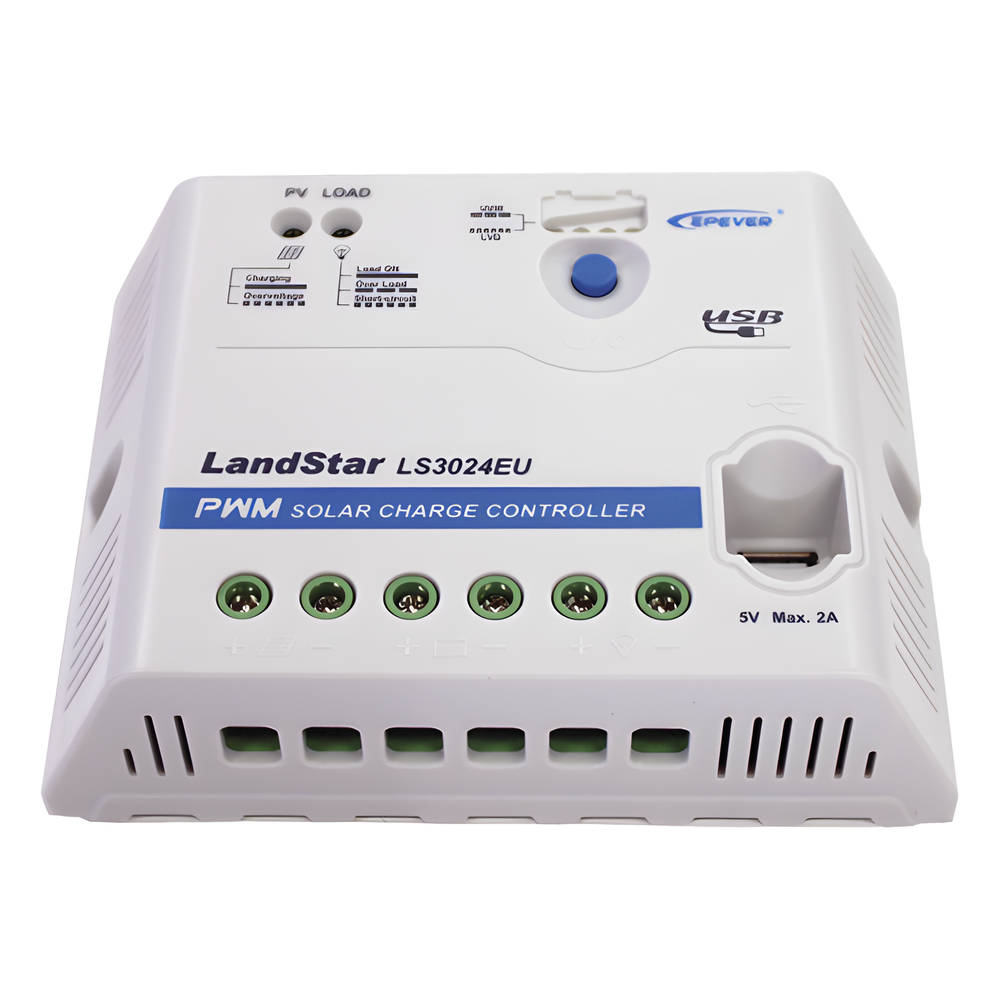Controlador Solar PWM 12/24V 30A, Salida USB, EPEVER