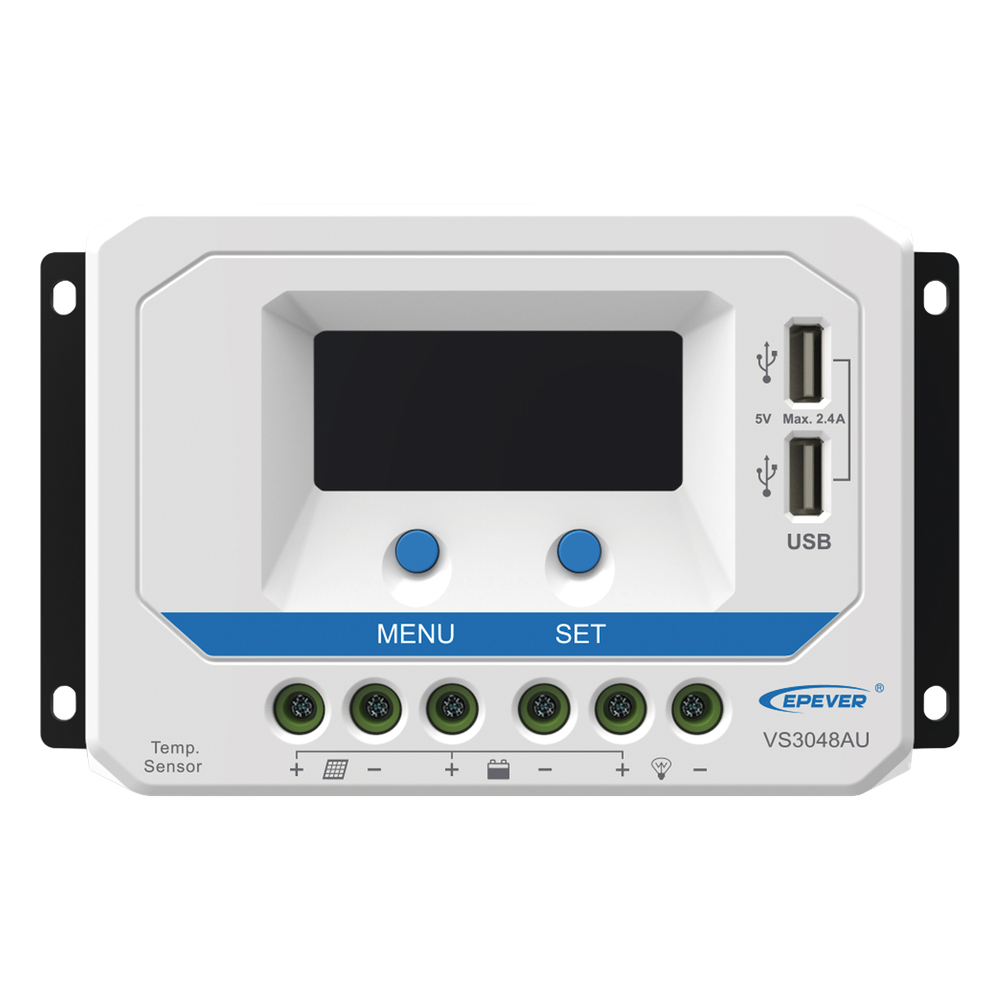 PWM Solar Charge Controller 12/24/36/48 V 30A, USB Output, with Display, EPEVER