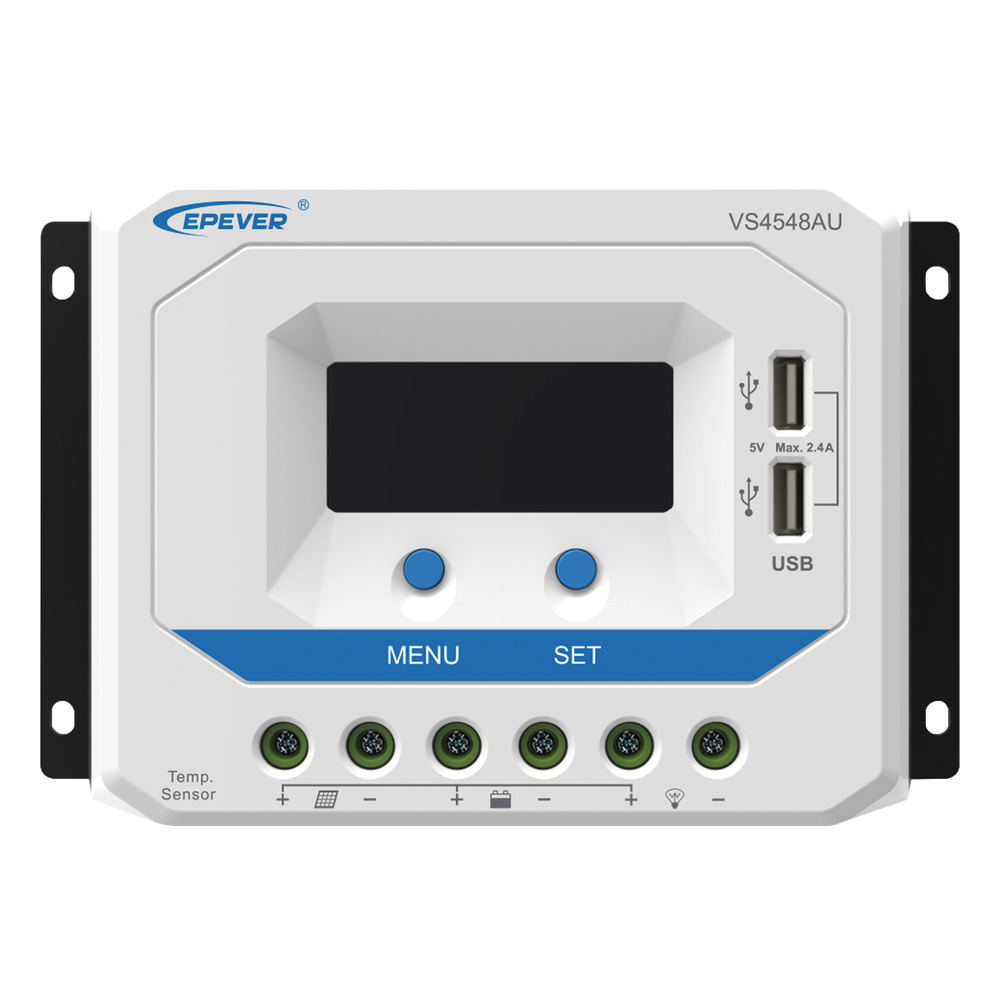 Controlador Solar de Carga PWM 12/24/36/48 V 45 A, Salida USB, con Display, EPEVER