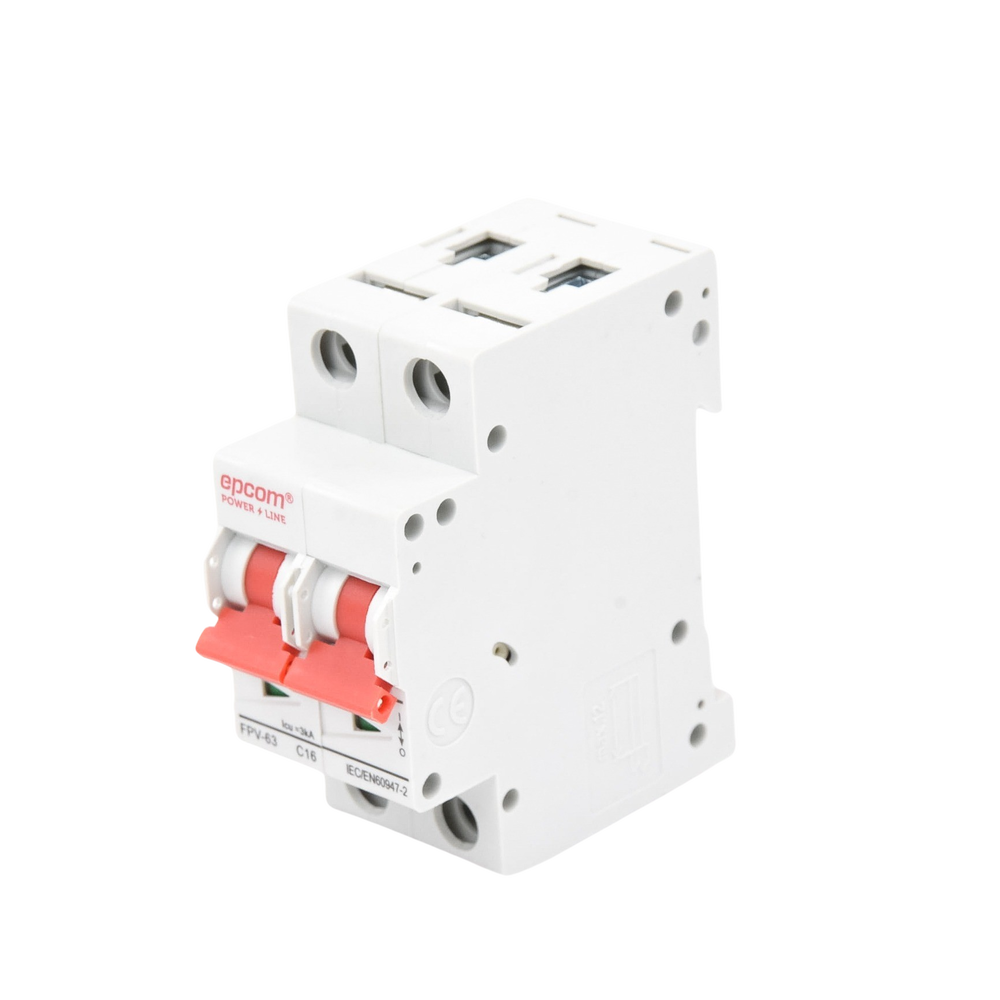 [FPV63] 2P 16A Circuit Breaker, Direct Current 800Vdc for Photovoltaic Application DIN Rail Mount