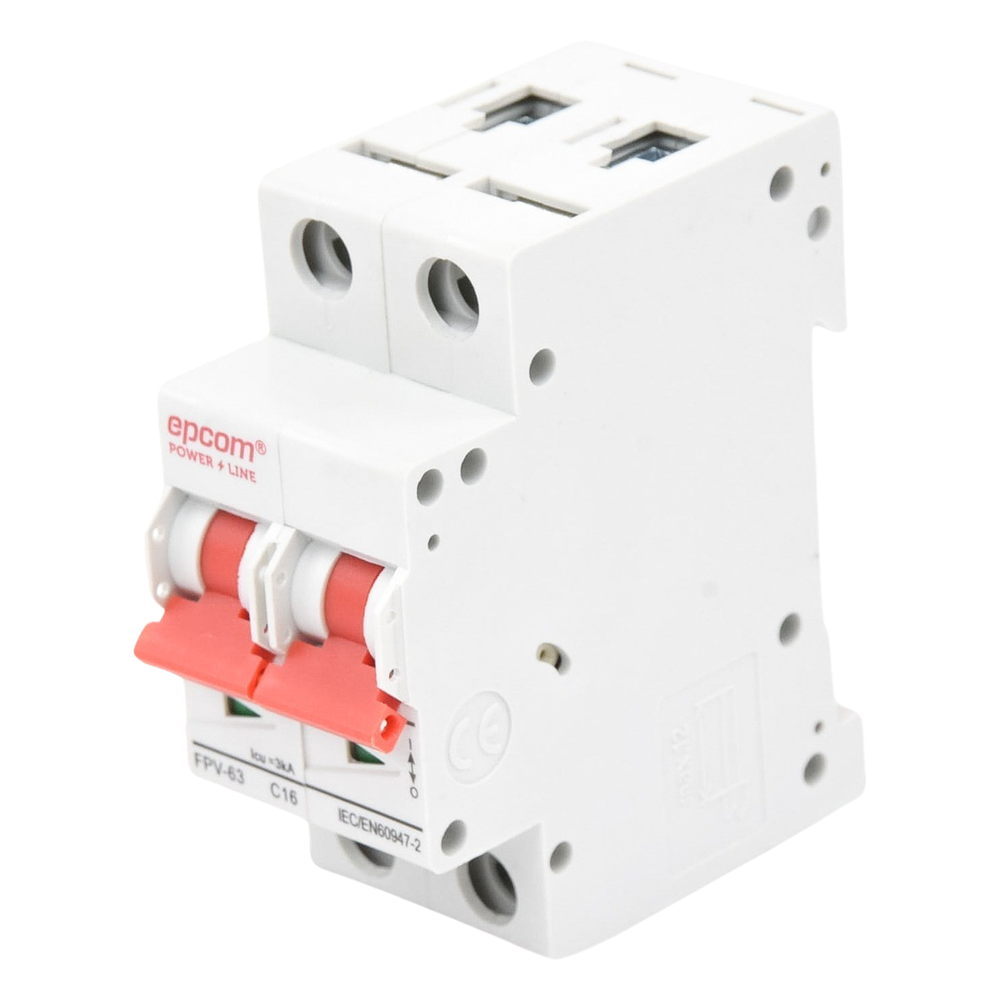 2P 16A Circuit Breaker, Direct Current 800Vdc for Photovoltaic Application DIN Rail Mount