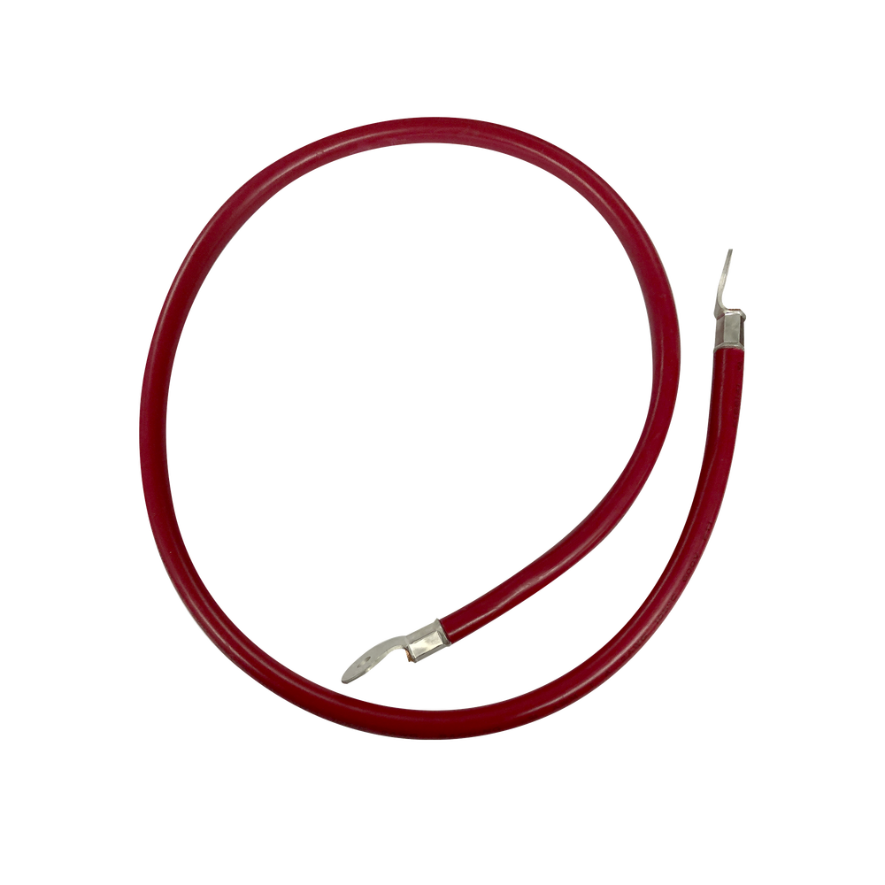[CBL-AWG2-1R] Battery Cable 1 m, Red, 2 AWG Gauge with Ring Terminals on Both Ends