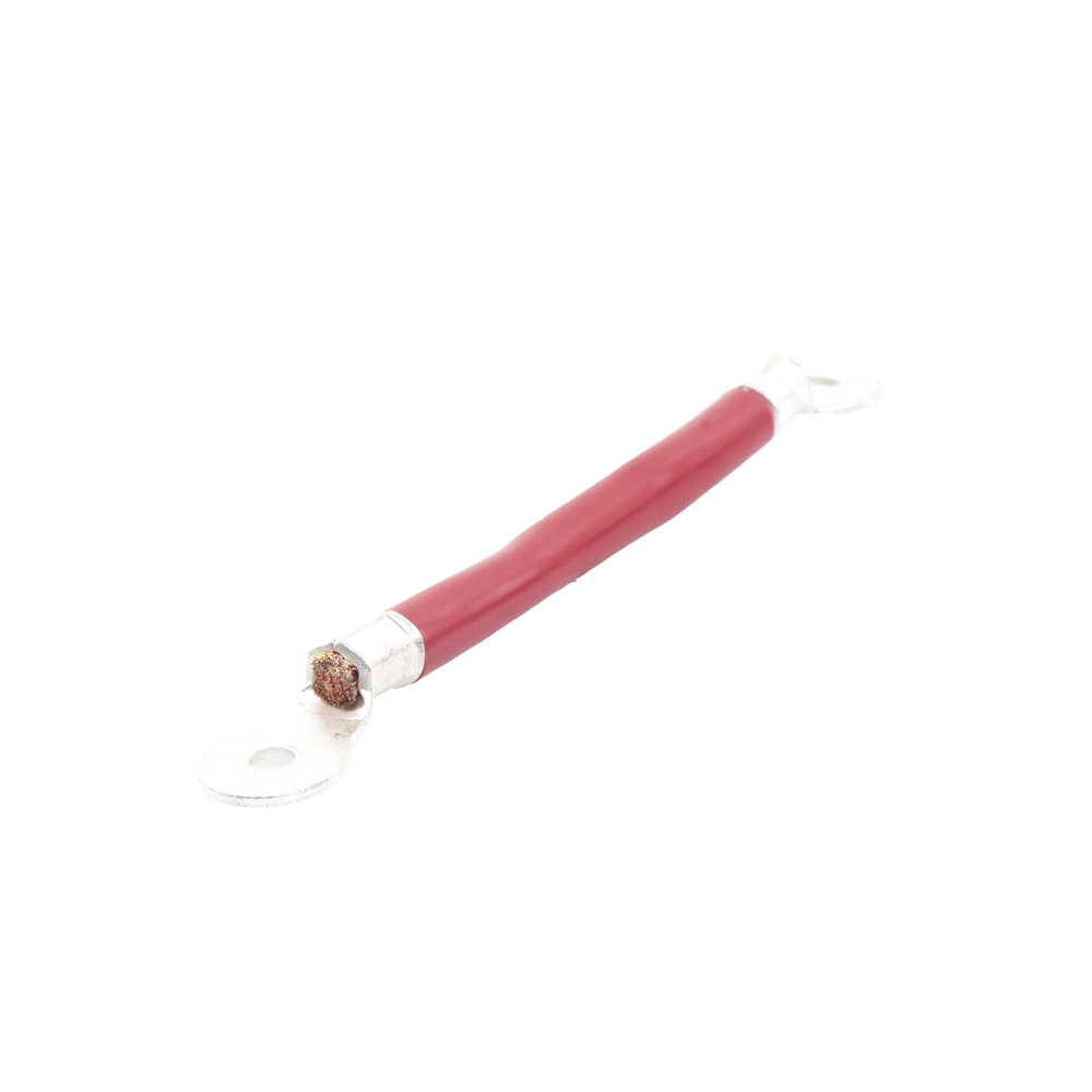 [CBL-AWG2-0.2R] Battery Cable, 0.2 m, Red, 2 AWG Gauge with Ring Terminals on Both Ends