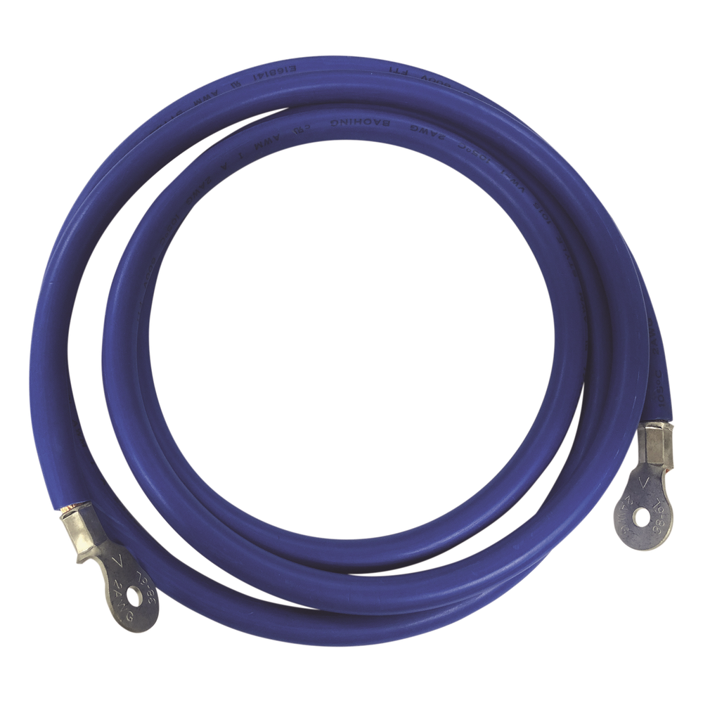 [CBL-2AWG-2.2B] Cable para Baterías, 2.2 m Azul Calibre 2 AWG con Terminales de Ojo en Ambos Extremos