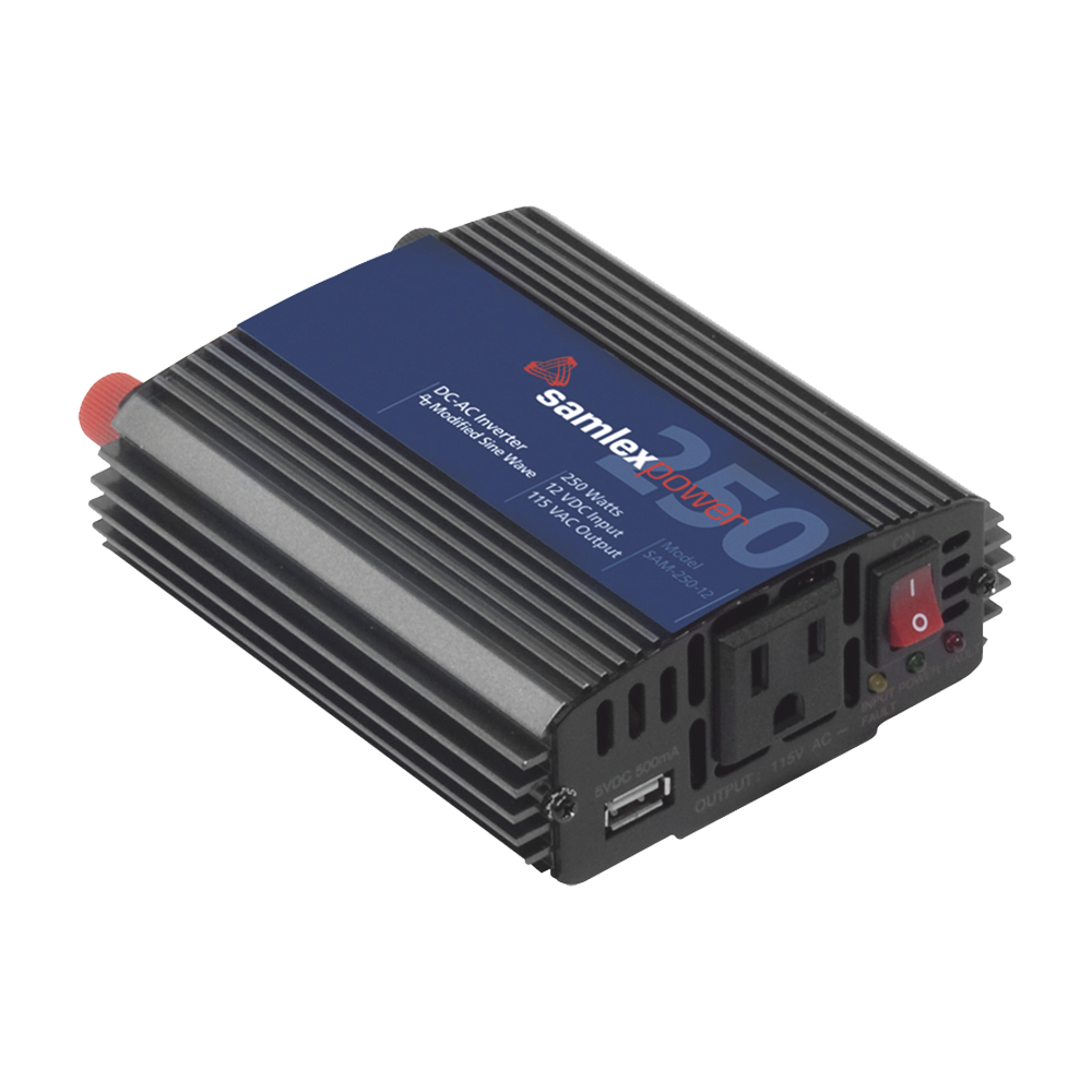 Power Inverter (DC-AC) Nominal Power 250 W, Input:12Vdc, Output: 115Vac 60 Hz, SAMLEX