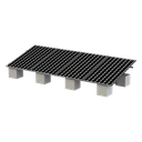 Montaje de aluminio anodizado, arreglo 1x4 para paneles fotovoltaicos de 1134mm de ancho y 35mm de espesor, Velocidad de Viento Máx. 136km/h, Inclinación 20° a 45°, VEKTOR, EPCOM