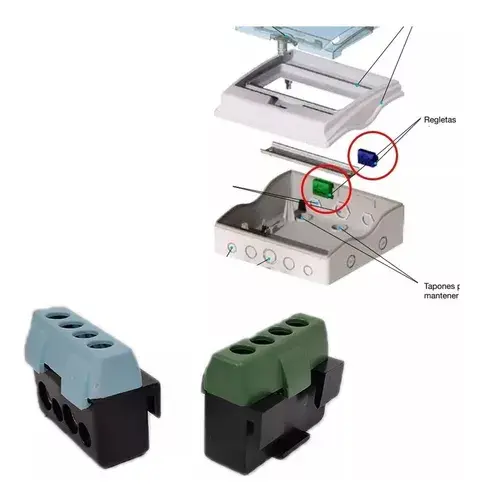 [SP65T2] 4-pole connection terminal block, 2 pieces (Neutral and Ground) Omnium